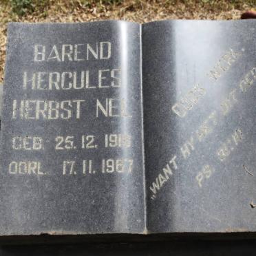 NEL Barend Hercules Herbst 1916-1967