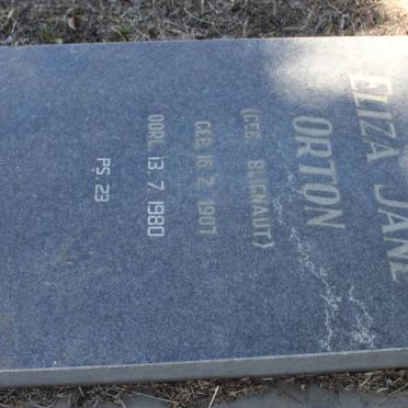 ORTON Eliza Jane nee BLIGNAUT 1907-1980