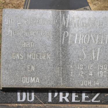 PREEZ Margaretha Petronella S.M., du 1900-1985