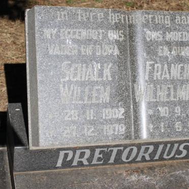 PRETORIUS Schalk Willem 1902-1979 &amp; Francina Wilhelmina J. 1903-1996