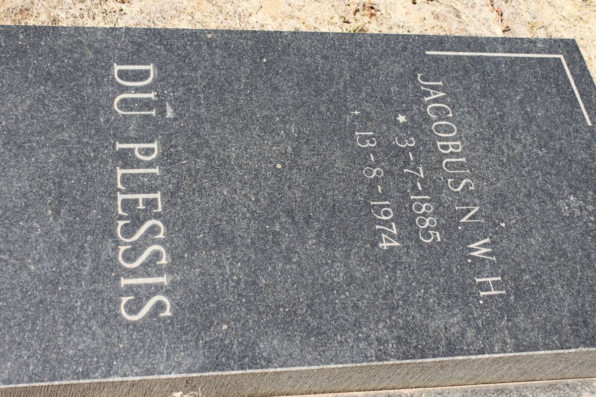 PLESSIS Jacobus N.W.H., du 1885-1974