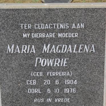 POWRIE Maria Magdalena nee FERREIRA 1904-1976