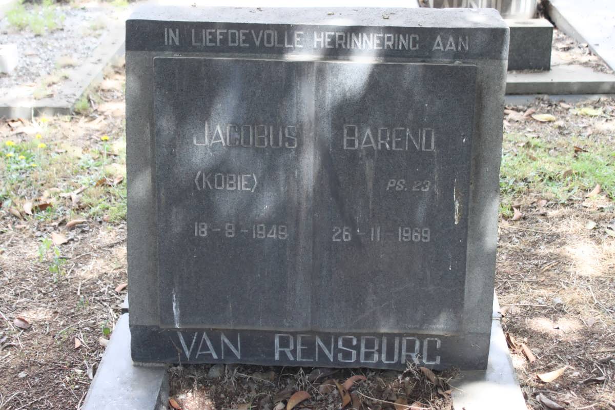 RENSBURG Jacobus, van -1949 :: VAN RENSBURG Barend -1969