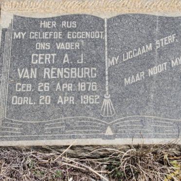 RENSBURG Gert  A., J van 1876-1962