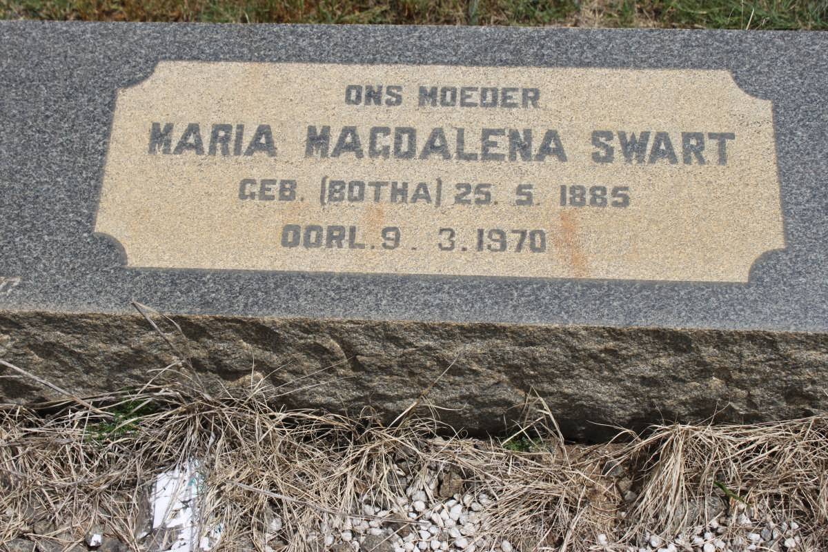 SWART Maria Magdalena geb BOTHA 1885-1970