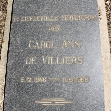 VILLIERS Carol Ann, de 1946-1968