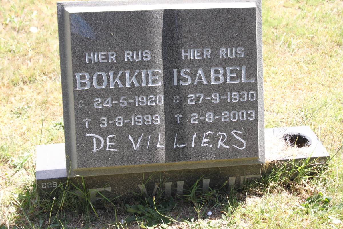VILLIERS Bokkie, de 1920-1999 &amp; Isabel 1930-2003