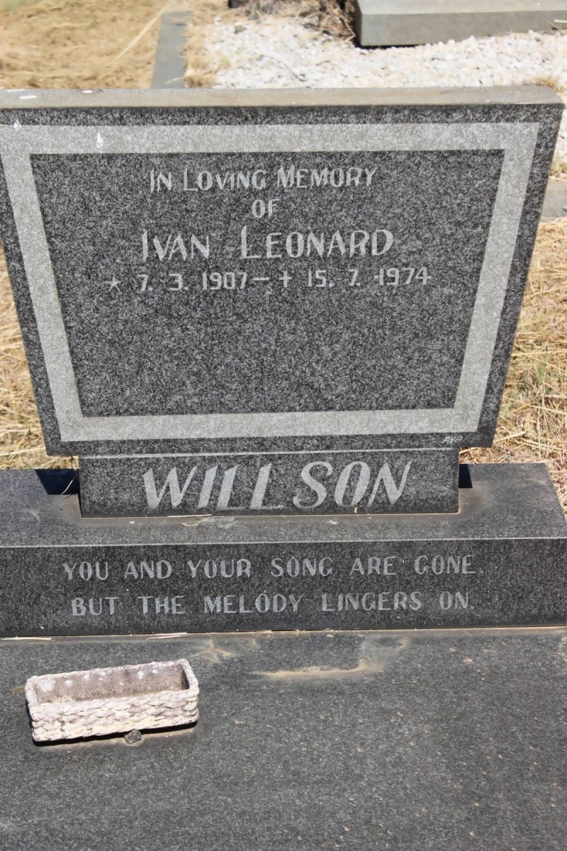 WILLSON Ivan Leonard 1907-1974