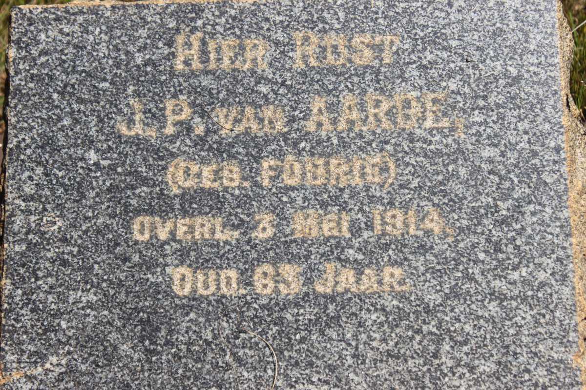 AARDE J.P, van nee FOURIE -1914