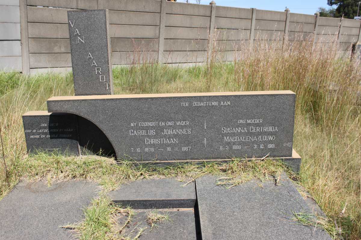 AARDT Carolus Johannes Christiaan, van 1879-1967 &amp; Susanna Gertruida Magdalena LOUW 1889-1981