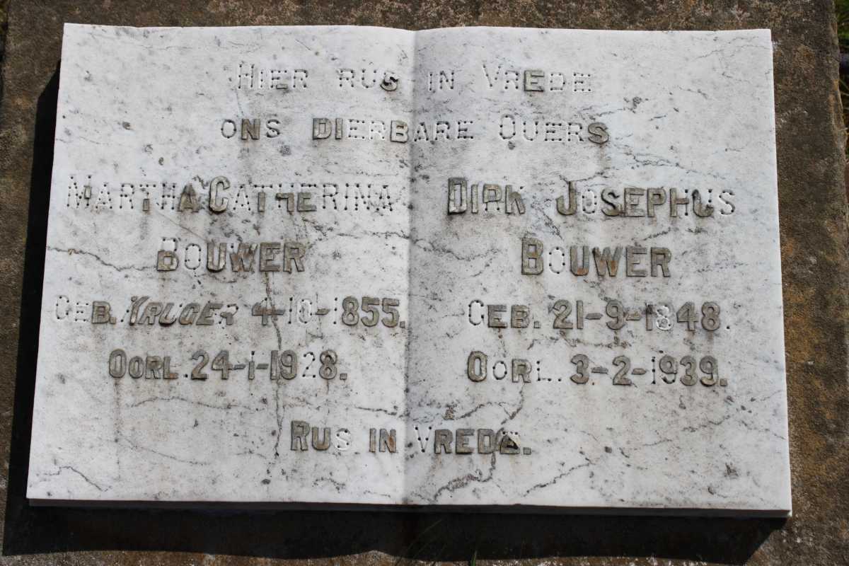 BOUWER Dirk Josephus 1848-1939 &amp; Martha Catherina KRUGER 1855-1928