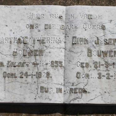 BOUWER Dirk Josephus 1848-1939 &amp; Martha Catherina KRUGER 1855-1928