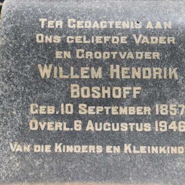 BOSHOFF Willem Hendrik 1857-1946
