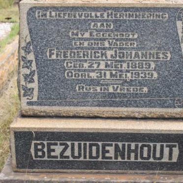 BEZUIDENHOUT Frederick Johannes 1889-1939