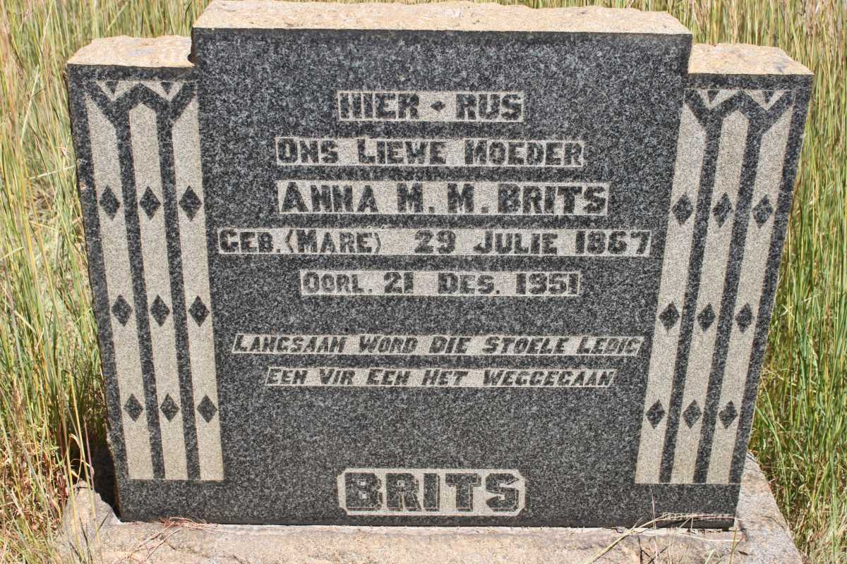 BRITS Anna M.M. nee MARE 1867-1951