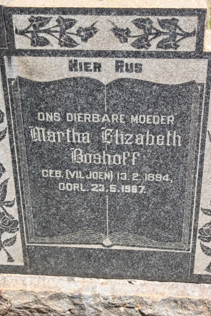 BOSHOFF Martha Elizabeth nee VILJOEN 1894-1967