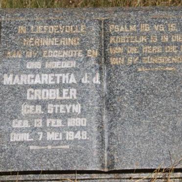 GROBLER Margaretha J.J. nee STEYN 1880-1948