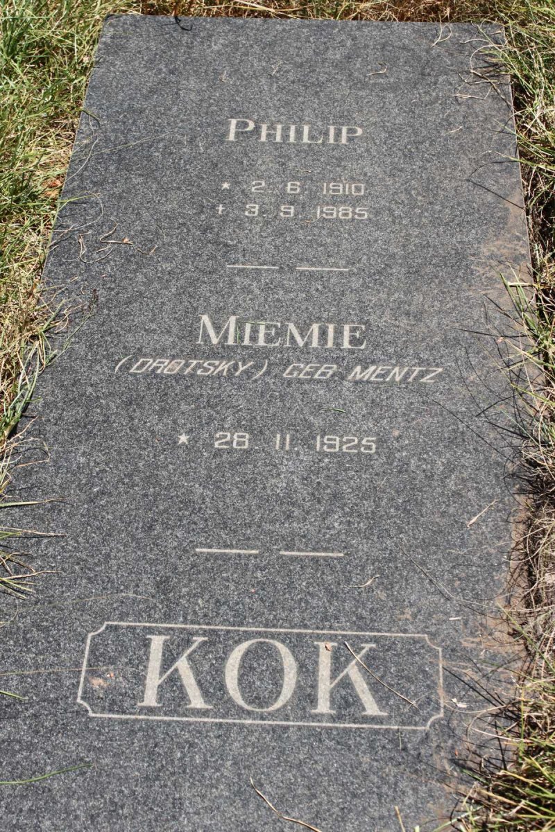 KOK Philip 1910-1985 &amp; Miemie voorheen DROTSKY nee MENTZ 1925-