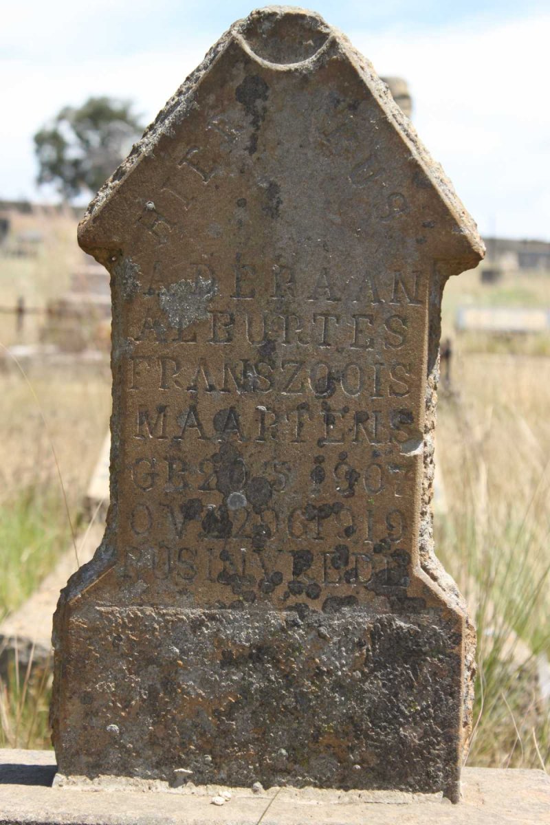 MAARTENS Aderaan Alburtes Franszoois 1907-1919 
