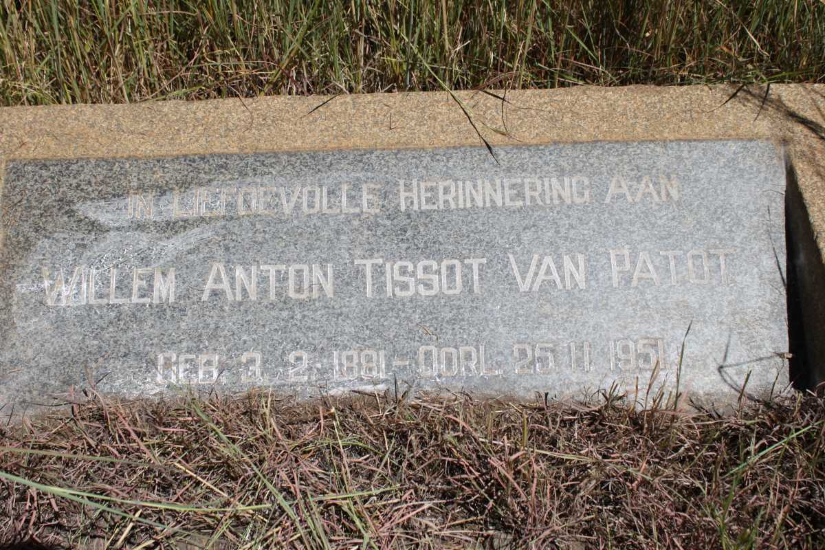 PATOT Willem Anton Tissot, van 1891-1951