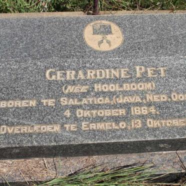 PET Geraldina nee HOOLBOOM 1864-1940