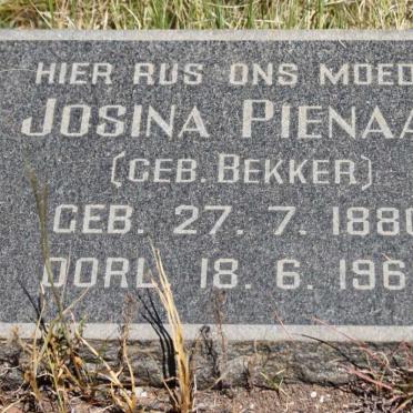 PIENAAR Josina nee BEKKER 1880-1965