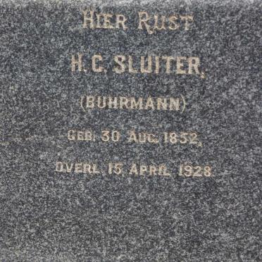 SLUITER H.C. nee BUHRMAN 1852-1928