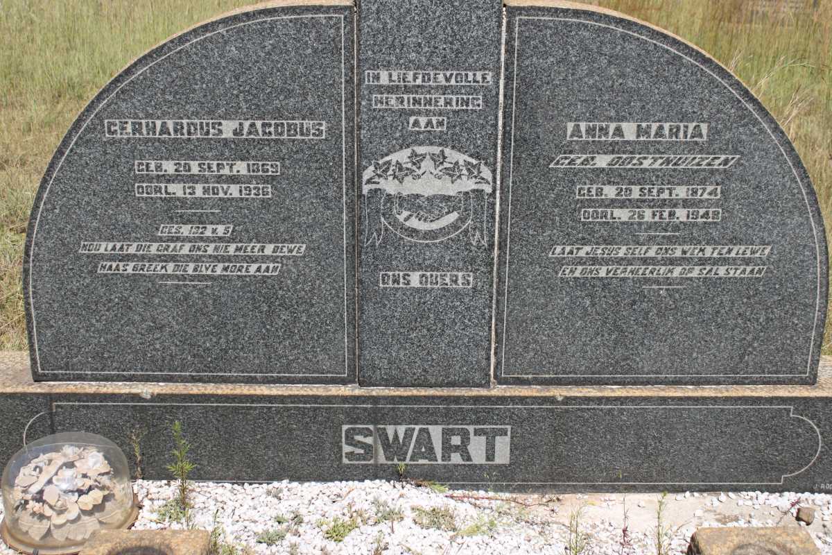 SWART Gerhardus Jacobus 1869-1936 &amp; Anna Maria OOSTHUIZEN 1874-1948