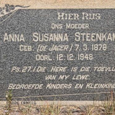 STEENKAMP Anna Susanna nee DE JAGER 1878-1948
