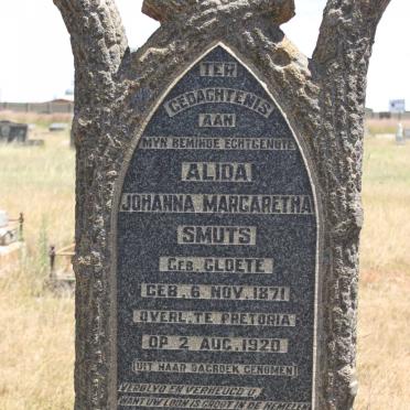 SMUTS Alida Johanna Margaretha nee CLOETE 1871-1920