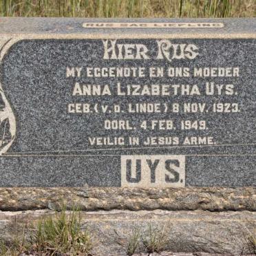 UYS Anna Lizabetha nee V.D. LINDE 1923-1949