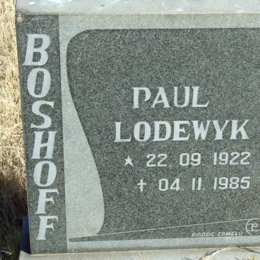 BOSHOFF Paul Lodewyk 1922-1985