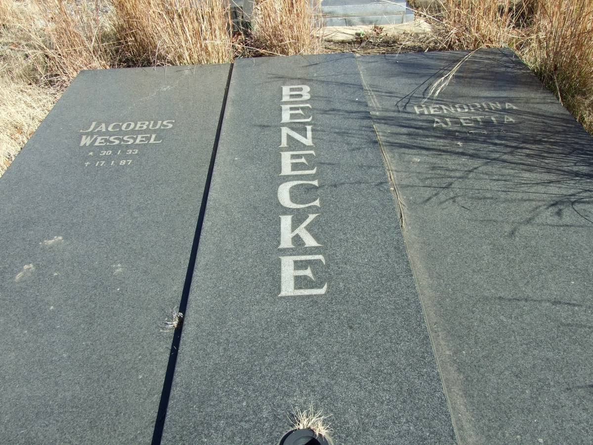 BENECKE Jacobus Wessel 1933-1987 &amp; Hendrina Aletta