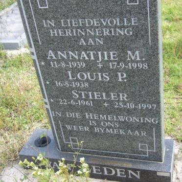 EEDEN Louis P., van 1938- &amp; Annatjie M. 1939-1998 :: Stieler 1961-1997
