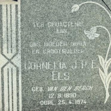 ELS Cornelia J.P.E. nee VAN DEN BERGH 1890-1974