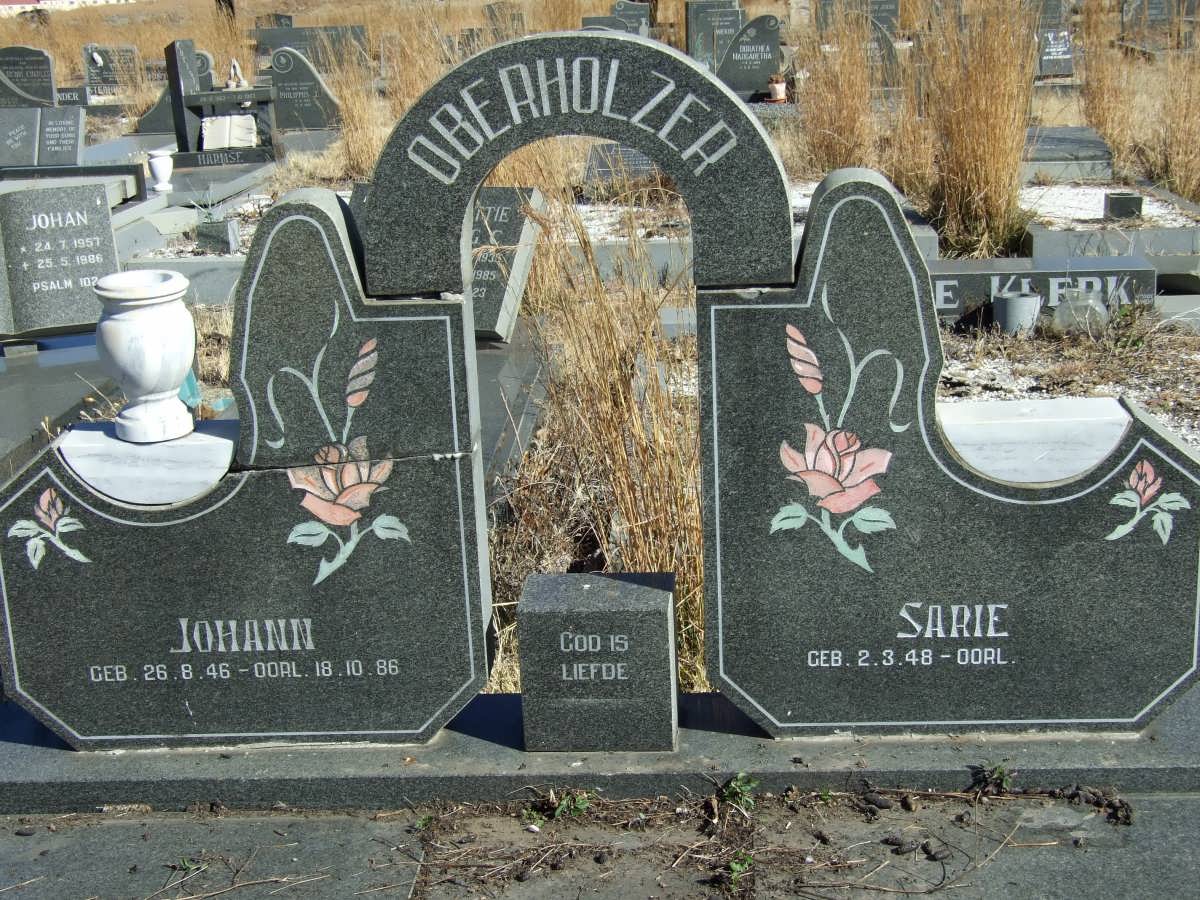 OBERHOLZER Johann 1946-1986 &amp; Sarie 1948-