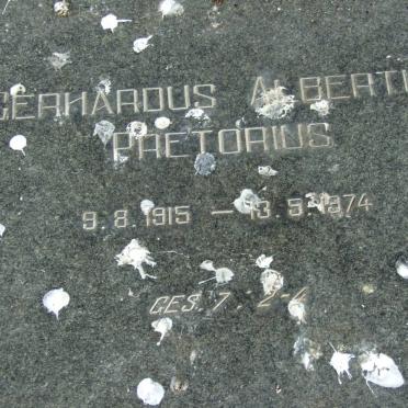 PRETORIUS Gerhardus Albertus 1915-1974