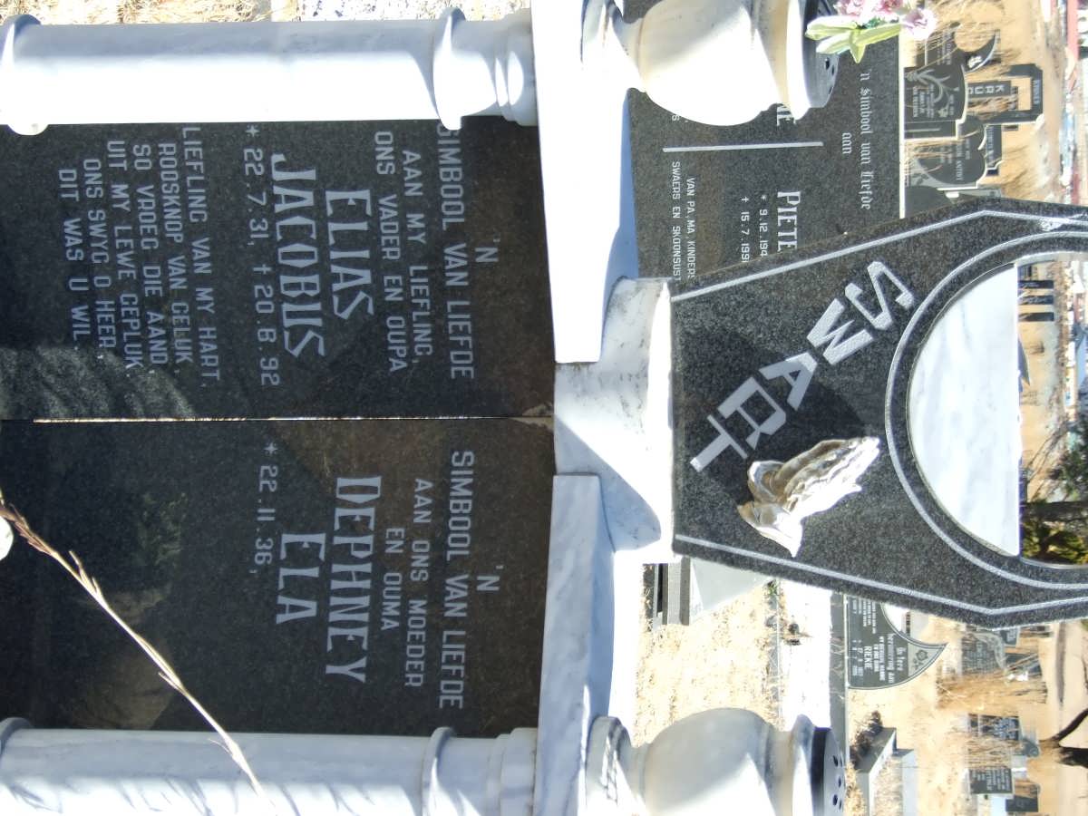 SWART Elias Jacobus 1931-1992 &amp; Dephney Ela 1936-