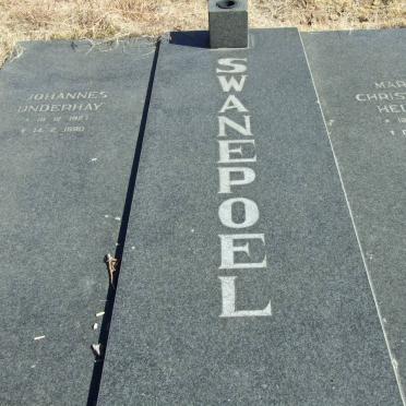 SWANEPOEL Johannes Underhay 1927-1990 &amp; Maria Christiana Helena 1929-2009