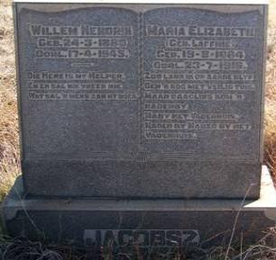 JACOBSZ Willem Hendrik 1880-1945 &amp; Maria Elizabeth LAFFNIE 1884-1916
