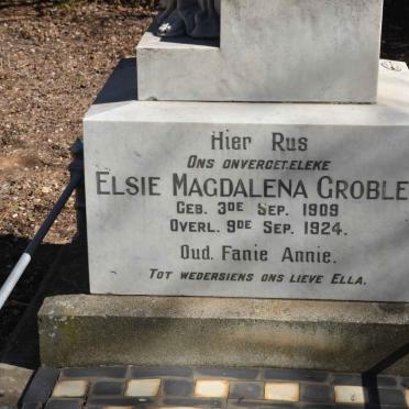 GROBLER Elsie Magdalena 1909-1924
