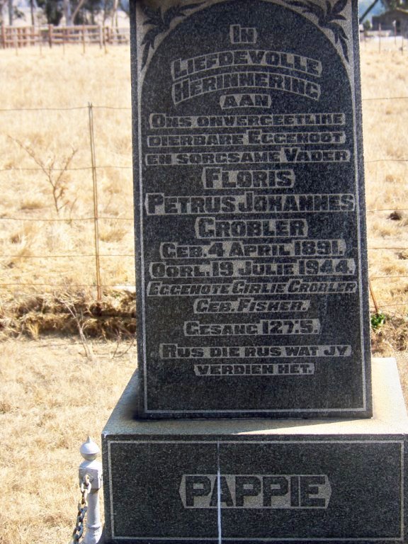 GROBLER Floris Petrus Johannes 1891-1944