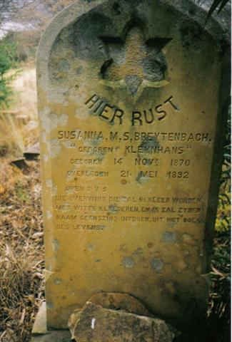 BREYTENBACH Susanna M.S. nee KLEYNHANS 1870-1892