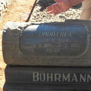 BUHRMANN ? Dorothea nee DE KOCK 1898-1983