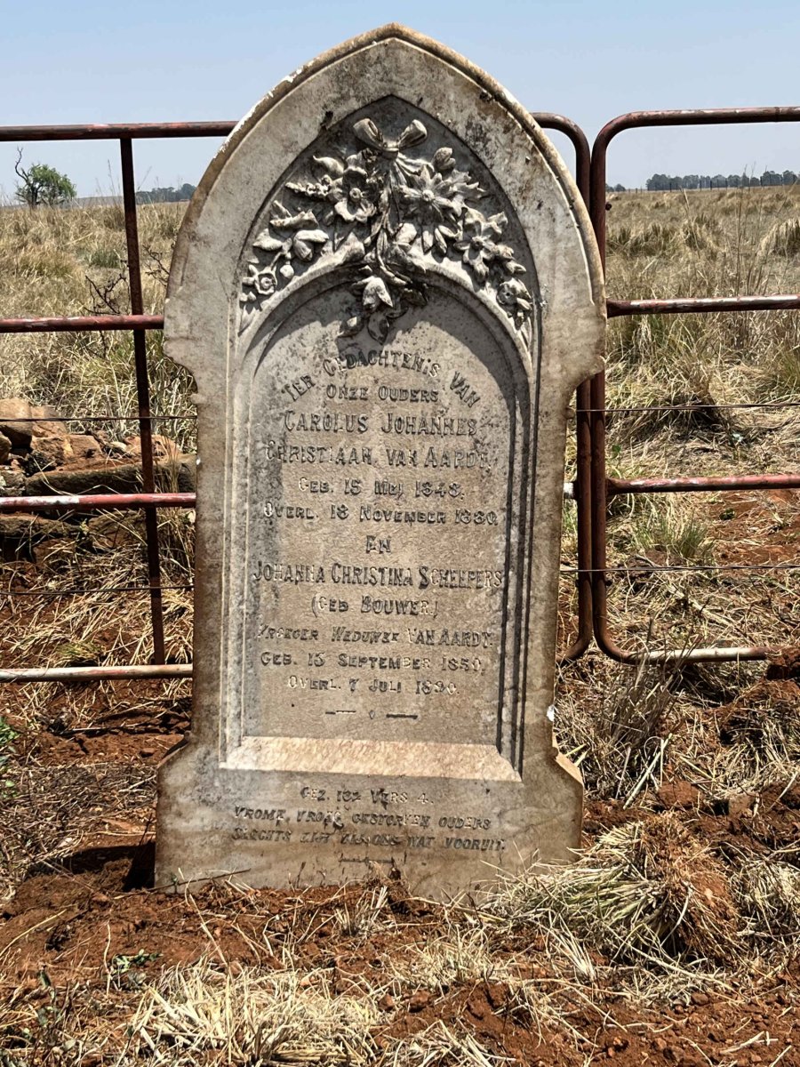 AARDT Carolus Johannes Christiaan, van 1848-1880 & Johanna Christina SCHEEPERS nee BOUWER 1850-1890