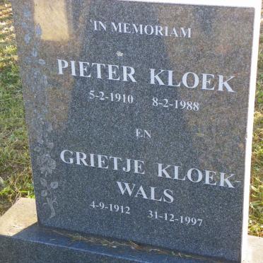 KLOEK Pieter 1910-1988 &amp; Grietje WALS 1912-1997