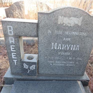 BREET Maryna nee FOURIE 1957-1980