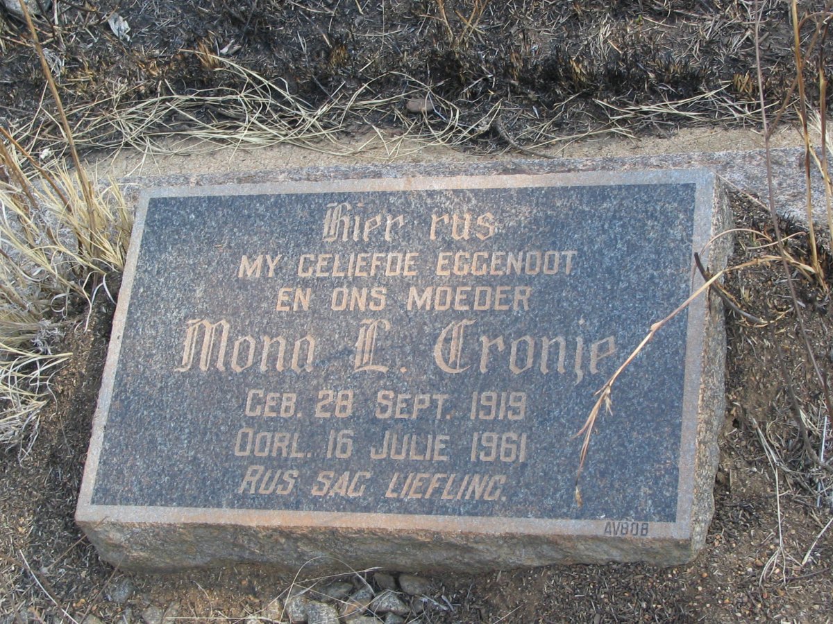 CRONJE Mona L. 1919-1961