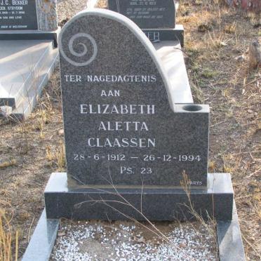 CLAASSEN Elizabeth Aletta 1912-1994