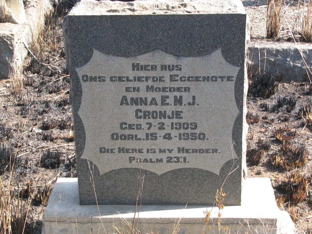 CRONJE Anna E.M.J. 1909-1950